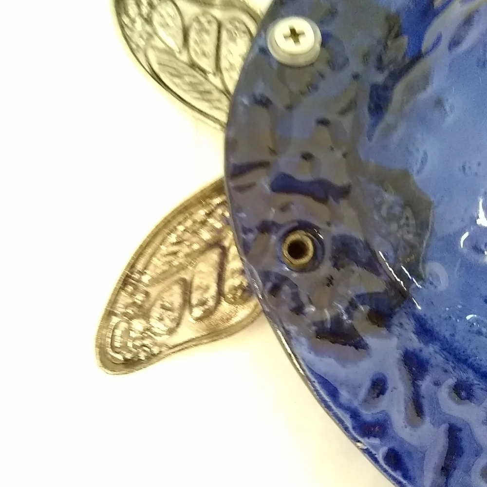 CYPRESS Server Cobalt Blue Glass Oval Platter  with Gemstone Spreader